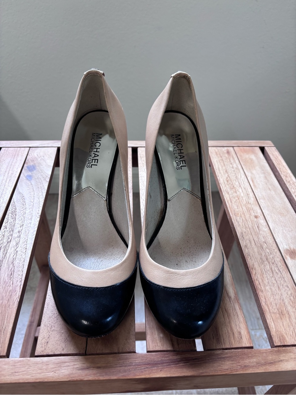 Michael Kors Beige and Black Two-Tone High Heel Pump